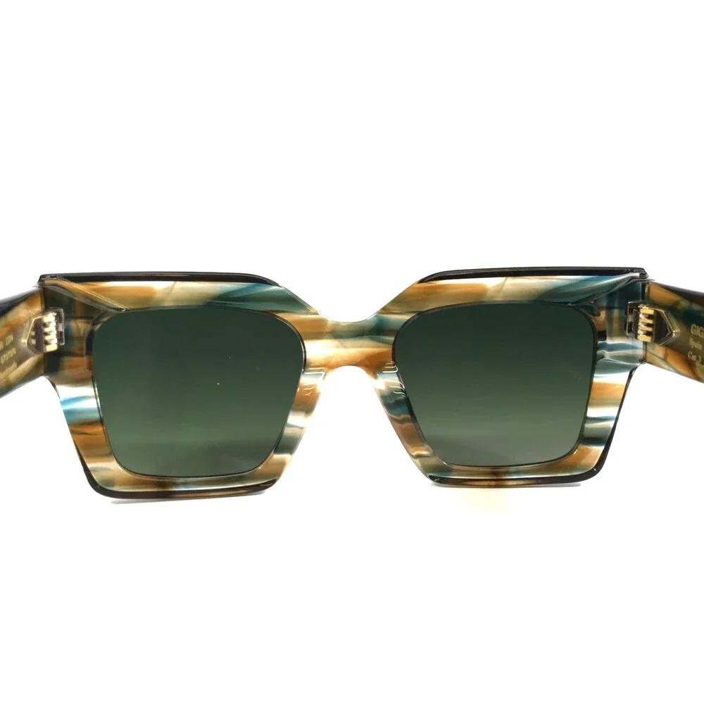 Gigi Studios Sunglasses KENDALL 6737G/0 Striped Brown Butterfly w/ Green Lenses